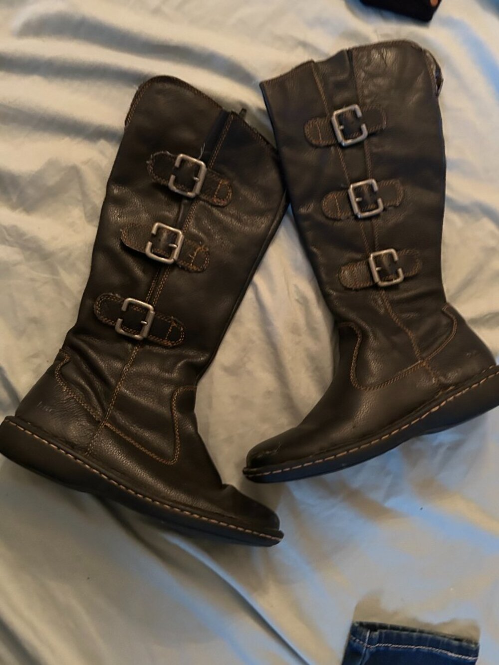 BOC leather size 71/2 high black boots shoes womens 7.5 7 1/2